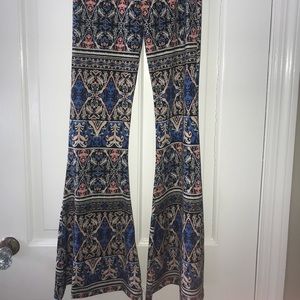 Girls colorful print bell bottom pants